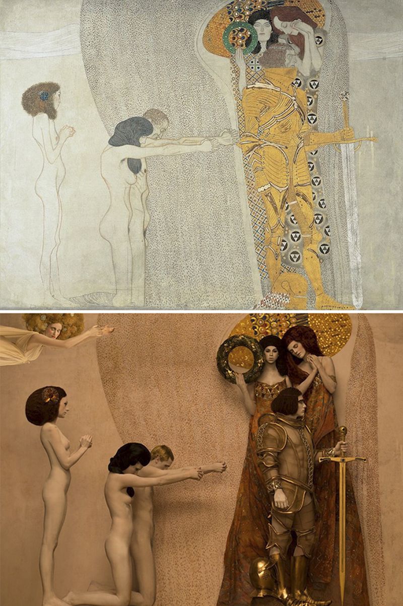 Photographer recreates Gustav Klimt’s iconic paintings with real models