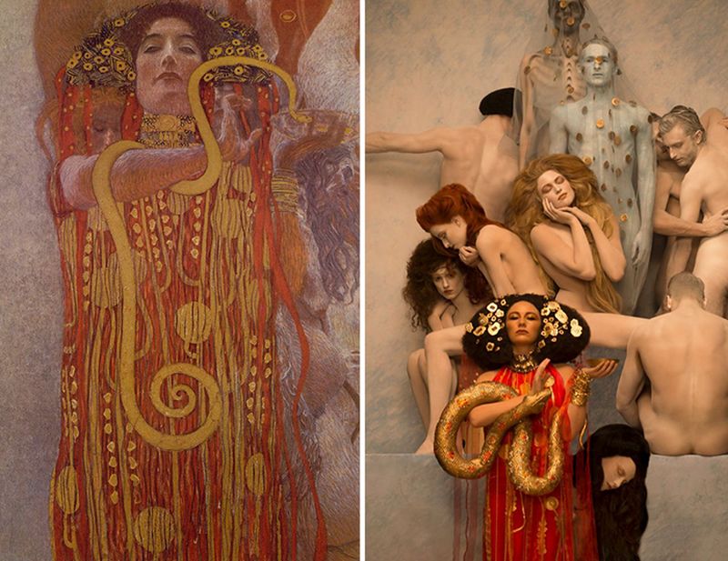 Photographer recreates Gustav Klimt’s iconic paintings with real models