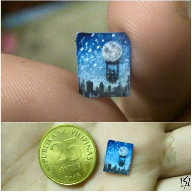 Micro-paintings on rice grains by Sheila Mae Bernaldez