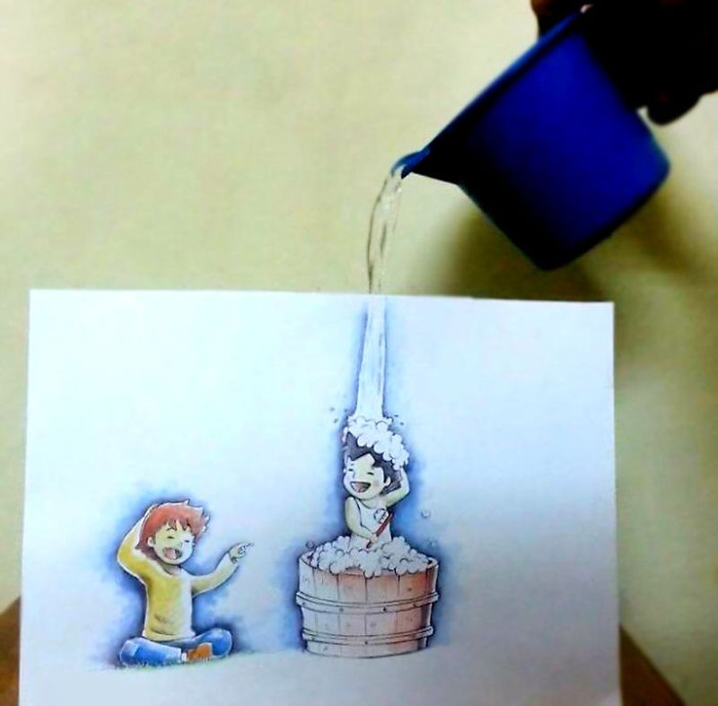 pharmacist combines his drawings with real life