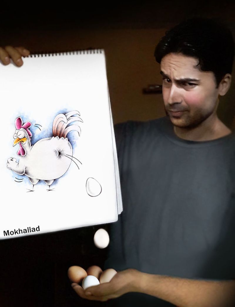 pharmacist combines his drawings with real life