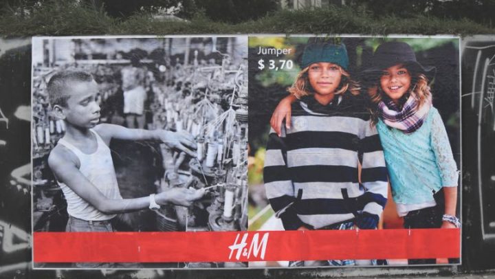 Polish artist creates billboards to show the greed of fashion industries
