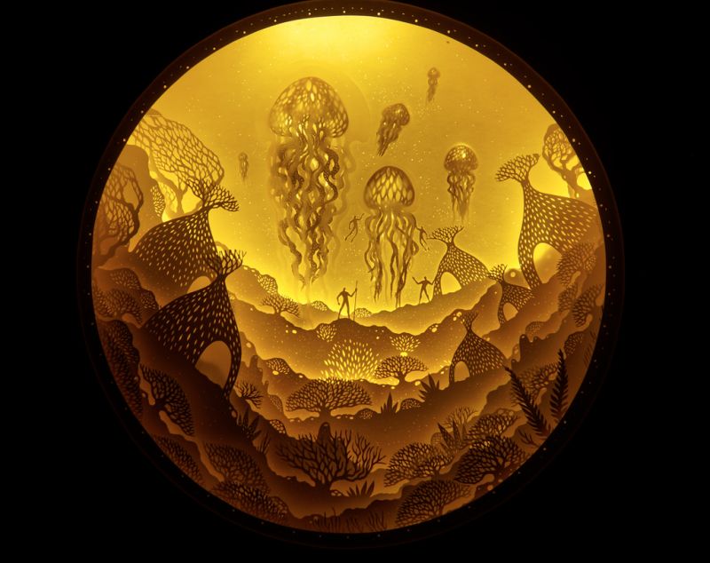 mumbai's husband-wife duo creates paper cut art with light