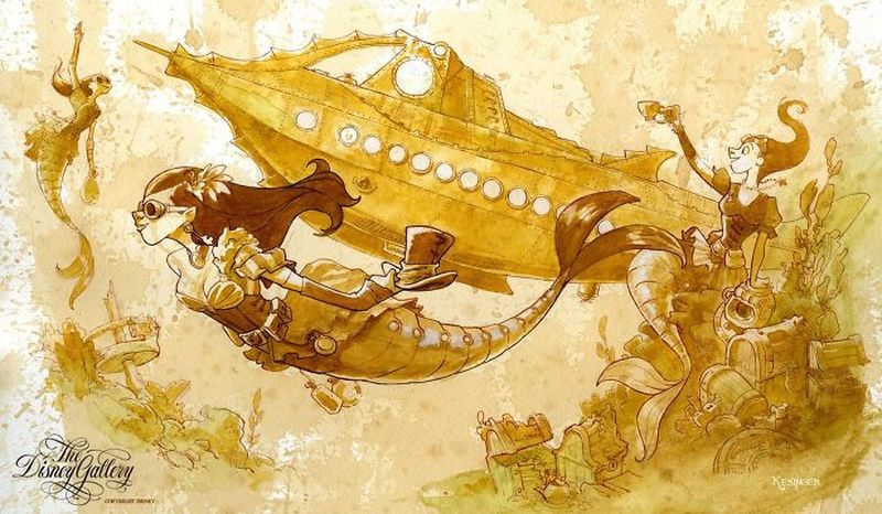 steampunk tea painting