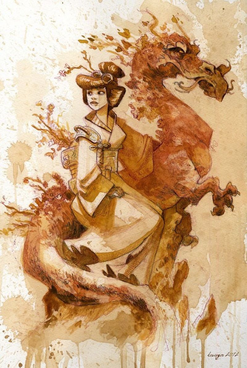 steampunk tea painting