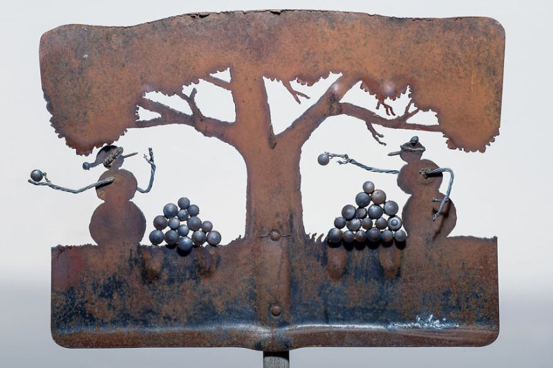 Metal Art with shovel by cindy chin