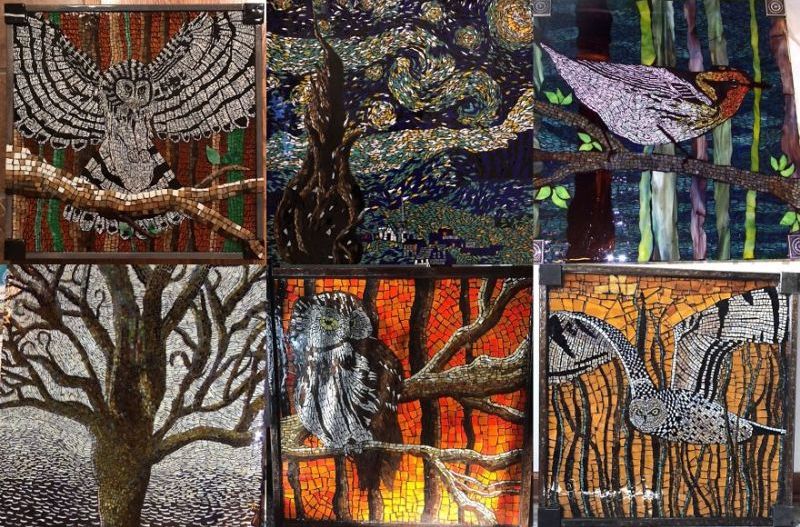 Splendid nature-inspired glass mosaic art by Kashena Hottinger