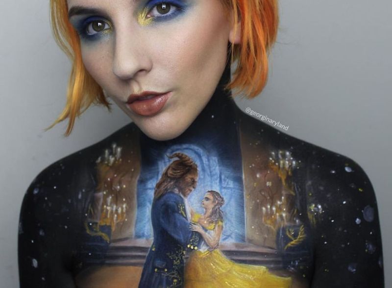 Makeup Artist Uses Her Own Body As Canvas To Make Beautiful Paintings