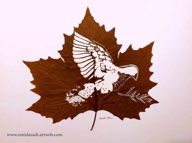 Leaf art by Omid Asadi