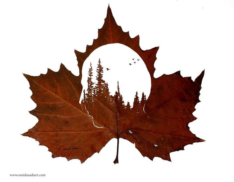 Former engineer and boxing champion creates intricate leaf art