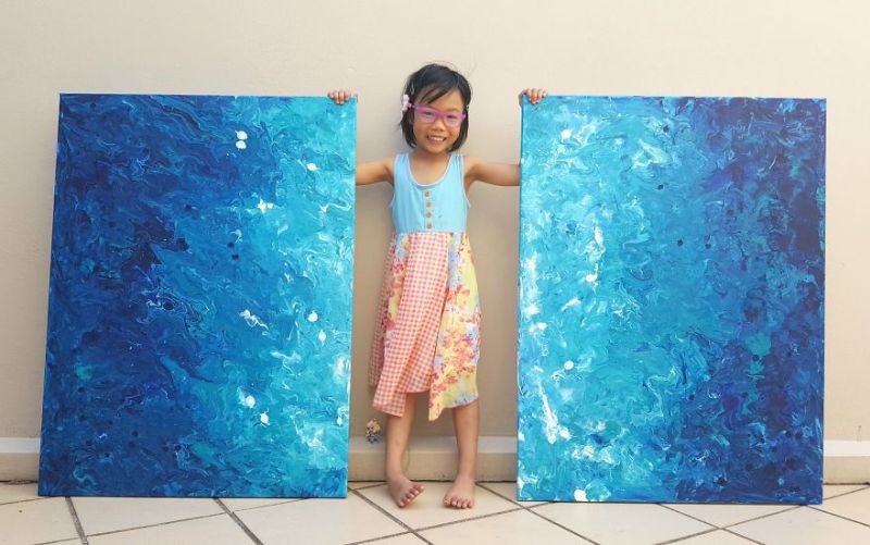 5-Year-Old Girl Sells Her Paintings to Raise Funds for Kids in Africa
