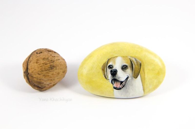 Pet Portraits on Stone by Yana Khachikyan