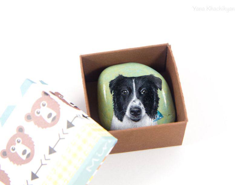 Pet Portraits on Stone by Yana Khachikyan