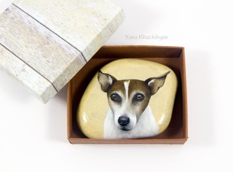 Pet Portraits on Stone by Yana Khachikyan