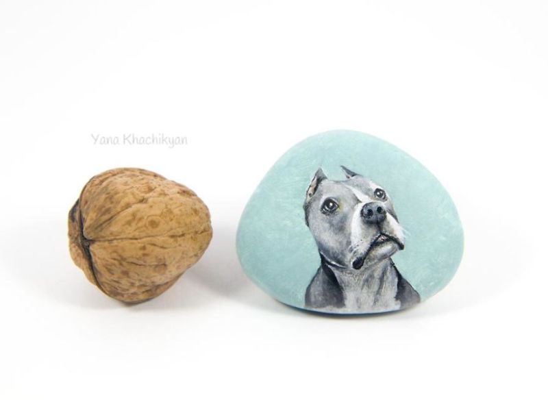 Pet Portraits on Stone by Yana Khachikyan