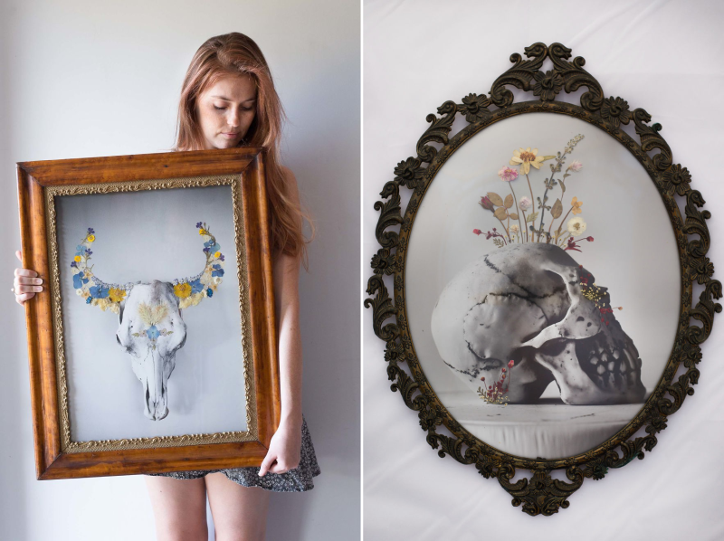 Recycled Vintage Frame Portraits Are Made Out of Real Pressed Flowers