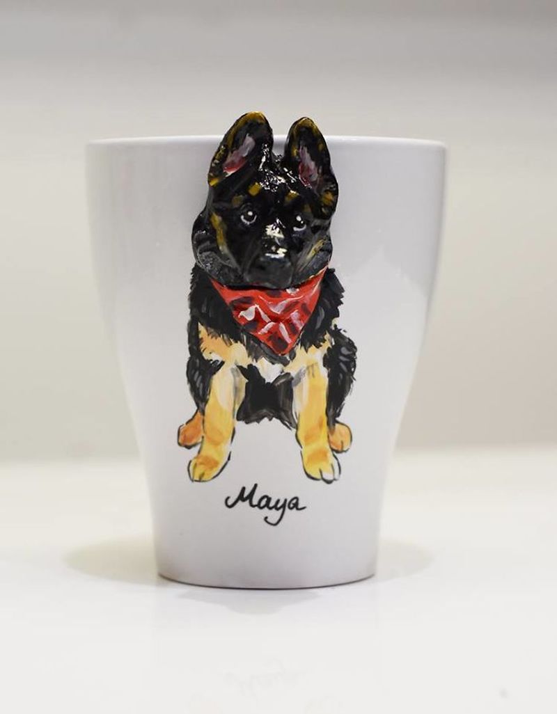 Camelia Rolea Creates Handmade 3D Sculptures of Pets on Mugs