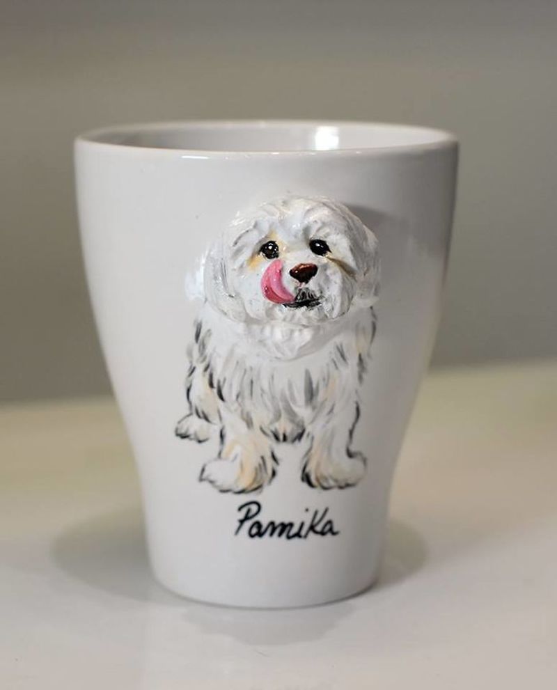 Camelia Rolea Creates Handmade 3D Sculptures of Pets on Mugs